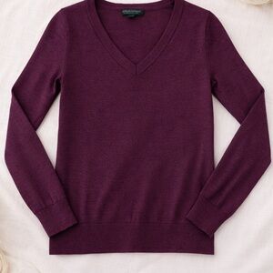 Banana Republic Stylish V-Neck Sweater in Rich Purple
